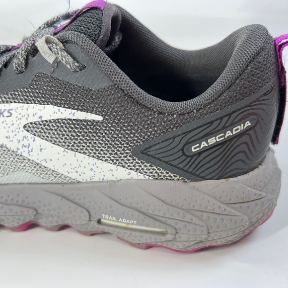 Brooks Cascadia 17 Trail Running Shoes Women's 8.5B Gray Purple Trail Sneakers - Picture 8 of 11